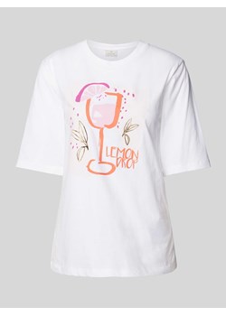 T-shirt z nadrukiem z motywem i okrągłym dekoltem ze sklepu Peek&Cloppenburg  w kategorii Bluzki damskie - zdjęcie 172602233