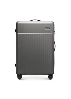 Duża walizka z ABS-u z pionowymi paskami szara ze sklepu WITTCHEN w kategorii Walizki - zdjęcie 172603851