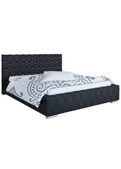Pikowane łóżko z zagłówkiem glamour 160x200 Bonet 2X - 36 kolorów ze sklepu Edinos.pl w kategorii Łóżka i materace - zdjęcie 172604920