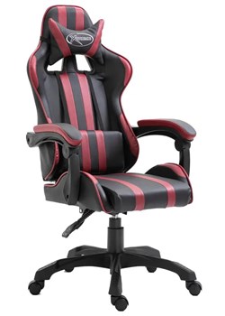 Ciemnoczerwony fotel obrotowy gamingowy - Davo ze sklepu Edinos.pl w kategorii Krzesła do biurka - zdjęcie 172605033