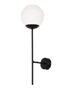 Czarny nowoczesny kinkiet z okrągłym kloszem - S805-Fiva ze sklepu Edinos.pl w kategorii Lampy ścienne - zdjęcie 172605271