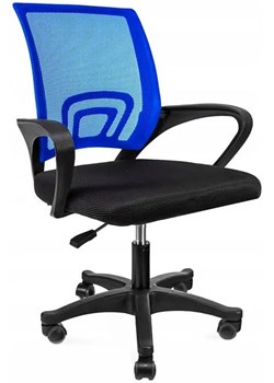 Niebieski fotel obrotowy do biurka - Azon 4X ze sklepu Edinos.pl w kategorii Krzesła do biurka - zdjęcie 172605442