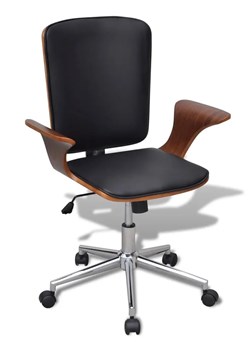 Czarny obrotowy fotel ze skóry ekologicznej - Oxofi 3X ze sklepu Edinos.pl w kategorii Krzesła do biurka - zdjęcie 172605833