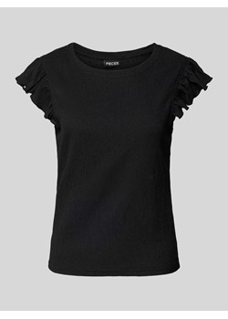 T-shirt z fakturowanym wzorem model ‘LUNA’ ze sklepu Peek&Cloppenburg  w kategorii Bluzki damskie - zdjęcie 172606281