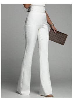 Eleganckie spodnie dzwony z kantem TENS - białe ze sklepu magmac.pl w kategorii Spodnie damskie - zdjęcie 172607230