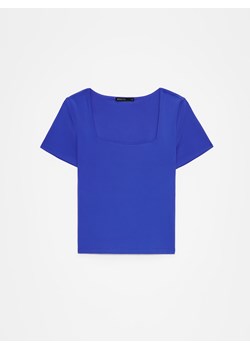 Mohito - Prążkowana koszulka - niebieski ze sklepu Mohito w kategorii Bluzki damskie - zdjęcie 172607504