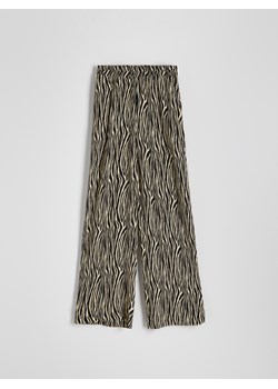 Reserved - Spodnie w zwierzęcy wzór - czarny ze sklepu Reserved w kategorii Spodnie damskie - zdjęcie 172608460