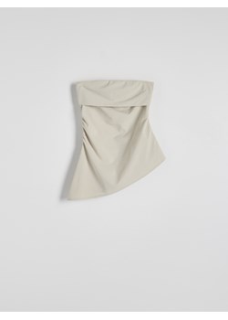 Reserved - Asymetryczny top z drapowaniem - jasnozielony ze sklepu Reserved w kategorii Bluzki damskie - zdjęcie 172608552