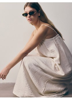 Reserved - Sukienka midi z muślinu - złamana biel ze sklepu Reserved w kategorii Sukienki - zdjęcie 172608681