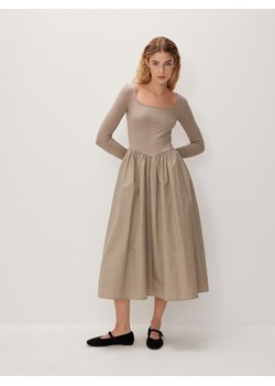 Reserved - Sukienka midi - kremowy ze sklepu Reserved w kategorii Sukienki - zdjęcie 172608714
