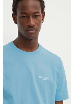 Marc O&apos;Polo t-shirt bawełniany męski kolor turkusowy z nadrukiem 424201251546 ze sklepu ANSWEAR.com w kategorii T-shirty męskie - zdjęcie 172610771