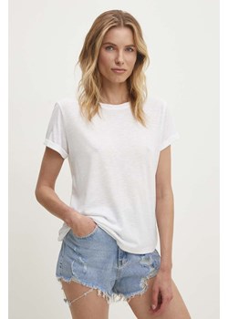Answear Lab t-shirt z lnem kolor biały ze sklepu ANSWEAR.com w kategorii Bluzki damskie - zdjęcie 172610804