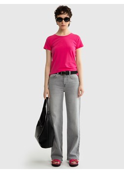 Koszulka damska z bawełny supima różowa Supiclassica 602 ze sklepu Big Star w kategorii Bluzki damskie - zdjęcie 172611712