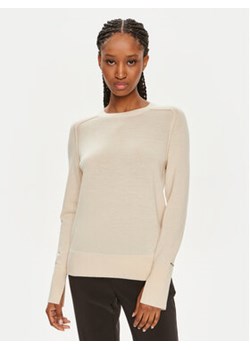 Calvin Klein Sweter K20K207575 Beżowy Regular Fit ze sklepu MODIVO w kategorii Swetry damskie - zdjęcie 172613400