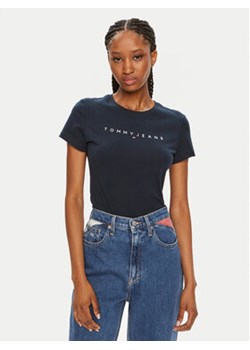 Tommy Jeans T-Shirt Linear DW0DW18398 Granatowy Slim Fit ze sklepu MODIVO w kategorii Bluzki damskie - zdjęcie 172613460