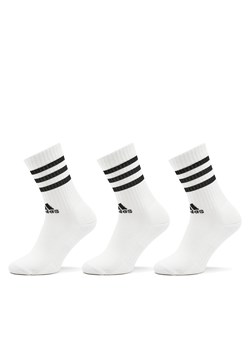 Skarpety wysokie unisex adidas 3-Stripes Cushioned Crew Socks 3 Pairs HT3458 white/black ze sklepu eobuwie.pl w kategorii Skarpetki męskie - zdjęcie 172613801