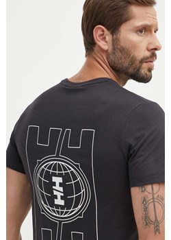 Helly Hansen t-shirt bawełniany kolor czarny wzorzysty ze sklepu ANSWEAR.com w kategorii T-shirty męskie - zdjęcie 172615114