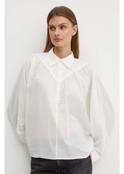Sisley bluzka bawełniana damska kolor beżowy gładka ze sklepu ANSWEAR.com w kategorii Bluzki damskie - zdjęcie 172615171