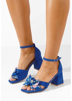 Niebieskie sandały na słupku Egota ze sklepu Zapatos w kategorii Sandały damskie - zdjęcie 172615880