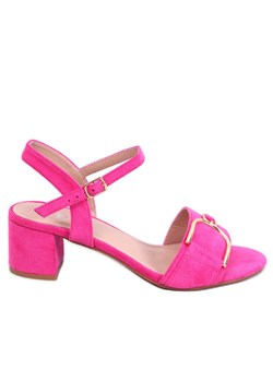 Sandałki na niskim obcasie Parisy Fuksja różowe ze sklepu ButyModne.pl w kategorii Sandały damskie - zdjęcie 172616133