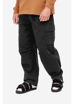 Carhartt WIP spodnie bawełniane Cole Cargo Pant kolor czarny proste I031218-BLACK ze sklepu PRM w kategorii Spodnie męskie - zdjęcie 172617200
