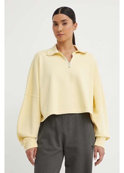 adidas Originals bluza bawełniana damska kolor żółty gładka IR6016 ze sklepu PRM w kategorii Bluzy damskie - zdjęcie 172617252