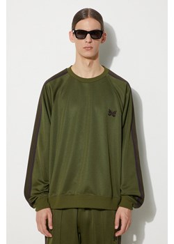 Needles bluza Track Crew Neck Shirt męska kolor zielony z aplikacją OT227 ze sklepu PRM w kategorii Bluzy męskie - zdjęcie 172617290