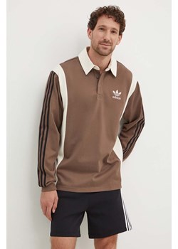 adidas Originals longsleeve bawełniany kolor brązowy z aplikacją IS1405 ze sklepu PRM w kategorii T-shirty męskie - zdjęcie 172617322