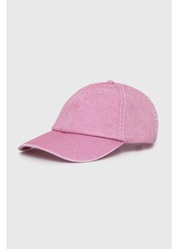 Samsoe Samsoe czapka z daszkiem bawełniana SAMSOE kolor różowy gładka U24100012 ze sklepu PRM w kategorii Czapki z daszkiem męskie - zdjęcie 172617332