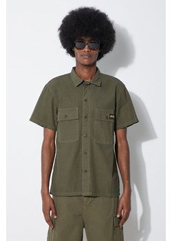 Stan Ray koszula bawełniana Cpo Short Sleeve męska kolor zielony slim z kołnierzykiem klasycznym SS2401922 ze sklepu PRM w kategorii Koszule męskie - zdjęcie 172617344