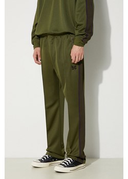Needles spodnie dresowe Narrow Track Pant kolor zielony z aplikacją OT229 ze sklepu PRM w kategorii Spodnie męskie - zdjęcie 172617513