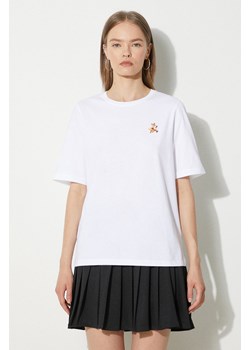 Maison Kitsuné t-shirt bawełniany Speedy Fox Patch Comfort Tee Shirt damski kolor biały MW00119KJ0008 ze sklepu PRM w kategorii Bluzki damskie - zdjęcie 172617621