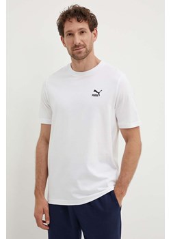 Puma t-shirt bawełniany męski kolor biały z aplikacją 679187 ze sklepu PRM w kategorii T-shirty męskie - zdjęcie 172617643
