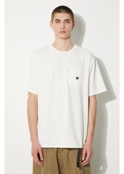 Needles t-shirt S/S Crew Neck Tee męski kolor biały gładki OT262 ze sklepu PRM w kategorii T-shirty męskie - zdjęcie 172617673