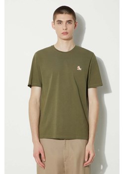 Maison Kitsuné t-shirt bawełniany Chillax Fox Patch Regular Tee Shirt męski kolor szary z aplikacją LM00110KJ0008 ze sklepu PRM w kategorii T-shirty męskie - zdjęcie 172617681