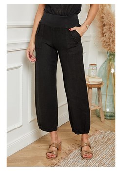 Le Monde du Lin Lniane spodnie w kolorze czarnym ze sklepu Limango Polska w kategorii Spodnie damskie - zdjęcie 172618202