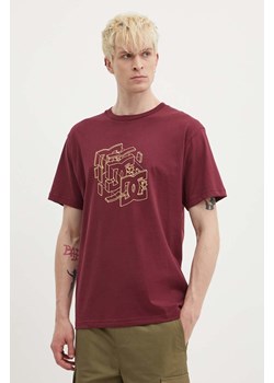 DC t-shirt bawełniany Rebuild męski kolor bordowy z nadrukiem ADYZT05337 ze sklepu ANSWEAR.com w kategorii T-shirty męskie - zdjęcie 172619263