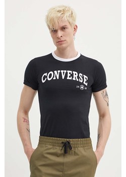 Converse t-shirt bawełniany kolor czarny z nadrukiem 10026365-A02 ze sklepu ANSWEAR.com w kategorii T-shirty męskie - zdjęcie 172619283