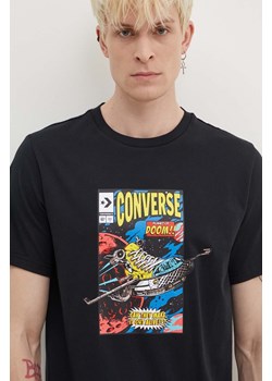 Converse t-shirt bawełniany kolor czarny z nadrukiem 10026425-A01 ze sklepu ANSWEAR.com w kategorii T-shirty męskie - zdjęcie 172619301