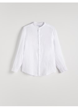 Reserved - Lniana koszula regular fit - biały ze sklepu Reserved w kategorii Koszule męskie - zdjęcie 172619933