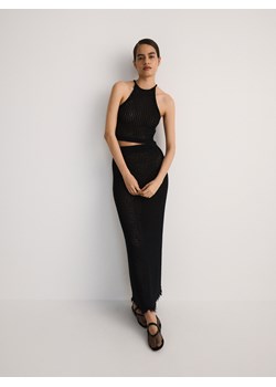 Reserved - Dzianinowa spódnica midi - czarny ze sklepu Reserved w kategorii Spódnice - zdjęcie 172619980