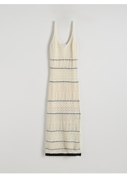 Reserved - Dzianinowa sukienka maxi na ramiączkach - kremowy ze sklepu Reserved w kategorii Sukienki - zdjęcie 172620082