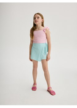 Reserved - Top z falbankami - różowy ze sklepu Reserved w kategorii Bluzki dziewczęce - zdjęcie 172620310