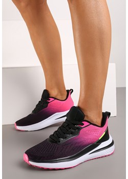 Czarno-Różowe Buty Sportowe Sneakersy ze Sznurowaniami Risamay ze sklepu born2be.pl w kategorii Buty sportowe damskie - zdjęcie 172620600