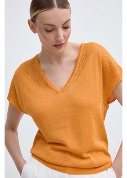 Morgan t-shirt MFIRENZ damski kolor pomarańczowy lekki ze sklepu ANSWEAR.com w kategorii Bluzki damskie - zdjęcie 172621504