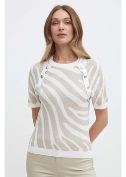 Morgan t-shirt MISELA kolor beżowy ze sklepu ANSWEAR.com w kategorii Bluzki damskie - zdjęcie 172621514