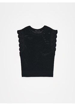 Mohito - Ażurowa czarna bluzka - czarny ze sklepu Mohito w kategorii Bluzki damskie - zdjęcie 172621821