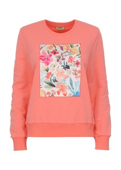Różowa bluza damska z kwiecista aplikacją ze sklepu OCHNIK w kategorii Bluzy damskie - zdjęcie 172623074