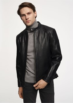 Czarna skórzana kurtka męska ze stójką ze sklepu OCHNIK w kategorii Kurtki męskie - zdjęcie 172623114