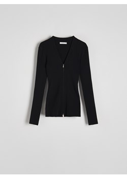 Reserved - Zapinany sweter - czarny ze sklepu Reserved w kategorii Swetry damskie - zdjęcie 172623714